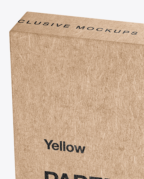 Kraft Paper Box With Two Metallic Blocks Mockup