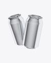 Two Metallic 330ml Aluminium Cans Mockup