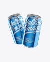 Two Metallic 330ml Aluminium Cans Mockup