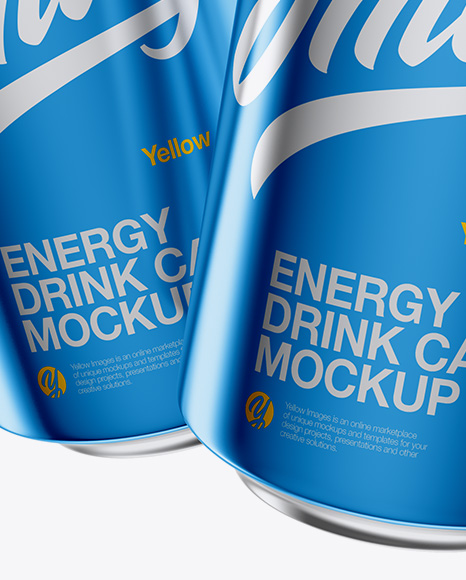 Two Metallic 330ml Aluminium Cans Mockup