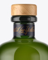 Green Glass Bottle with Wooden Cap Mockup