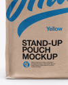 Stand Up Kraft Pouch W/Sticker Mockup - Front View