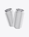 Two Metallic 330ml Aluminium Cans W/ Matte Finish Mockup