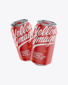 Two Metallic 330ml Aluminium Cans W/ Matte Finish Mockup