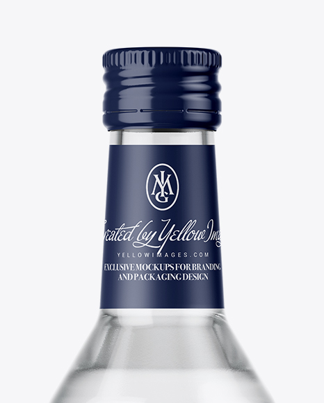 Clear Glass Vodka Bottle Mockup