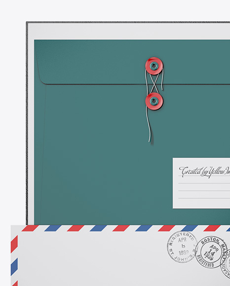 Leather Folder W/ Papers and String Closure Mockup - Free Download