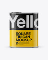 1L Closed Square Tin Can Mockup