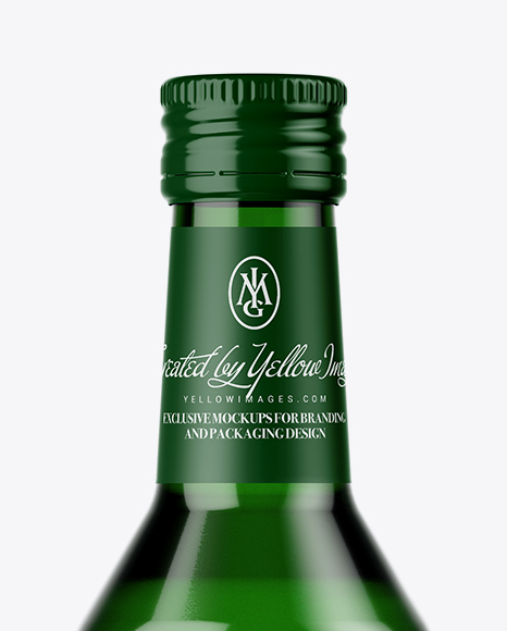 Green Glass Bottle Mockup