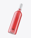 Clear Glass Pink Wine Bottle Mockup