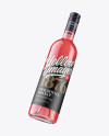 Clear Glass Pink Wine Bottle Mockup