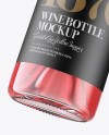 Clear Glass Pink Wine Bottle Mockup