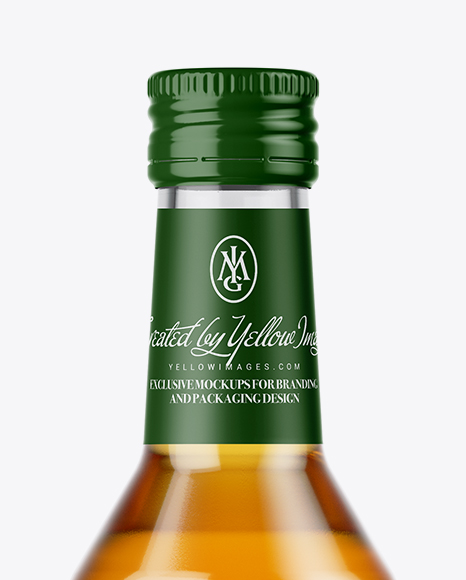 Clear Glass Bottle With Apple Juice Mockup