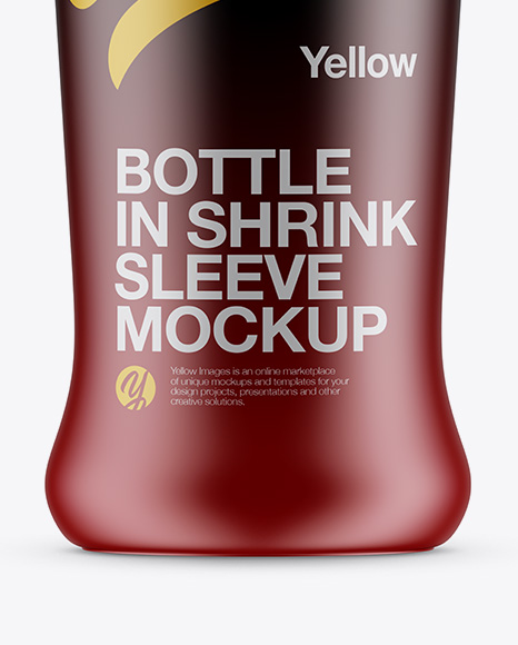 Plastic Bottle In Matte Shrink Sleeve Mockup