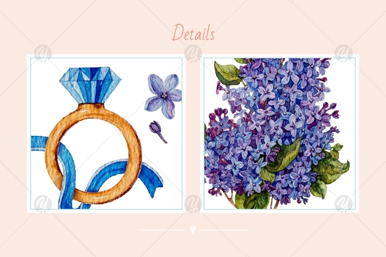 Watercolor set / Lilac Watercolor set / Lilac