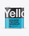 4L Closed Square Tin Can Mockup