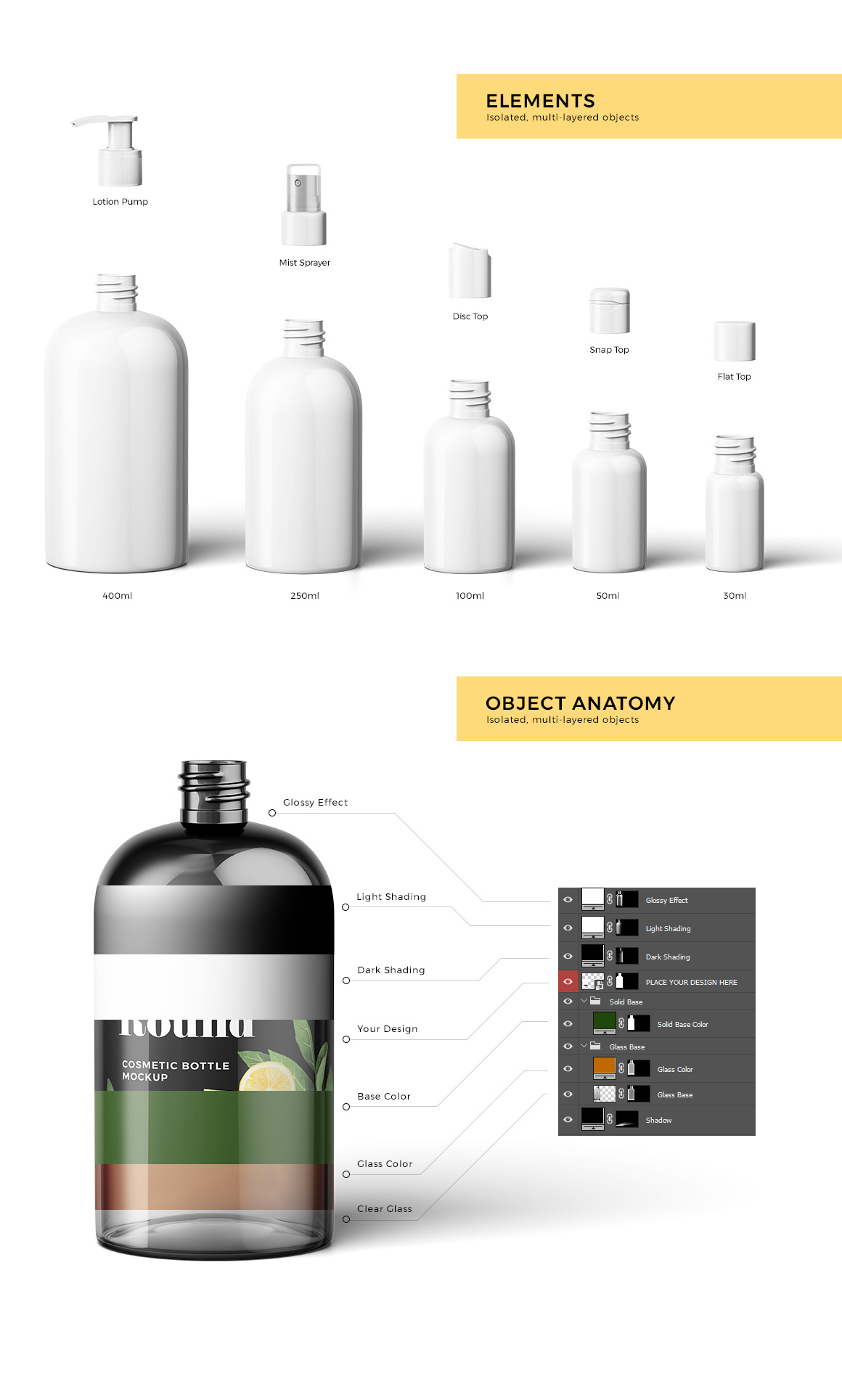 Cosmetic Bottles Mockup