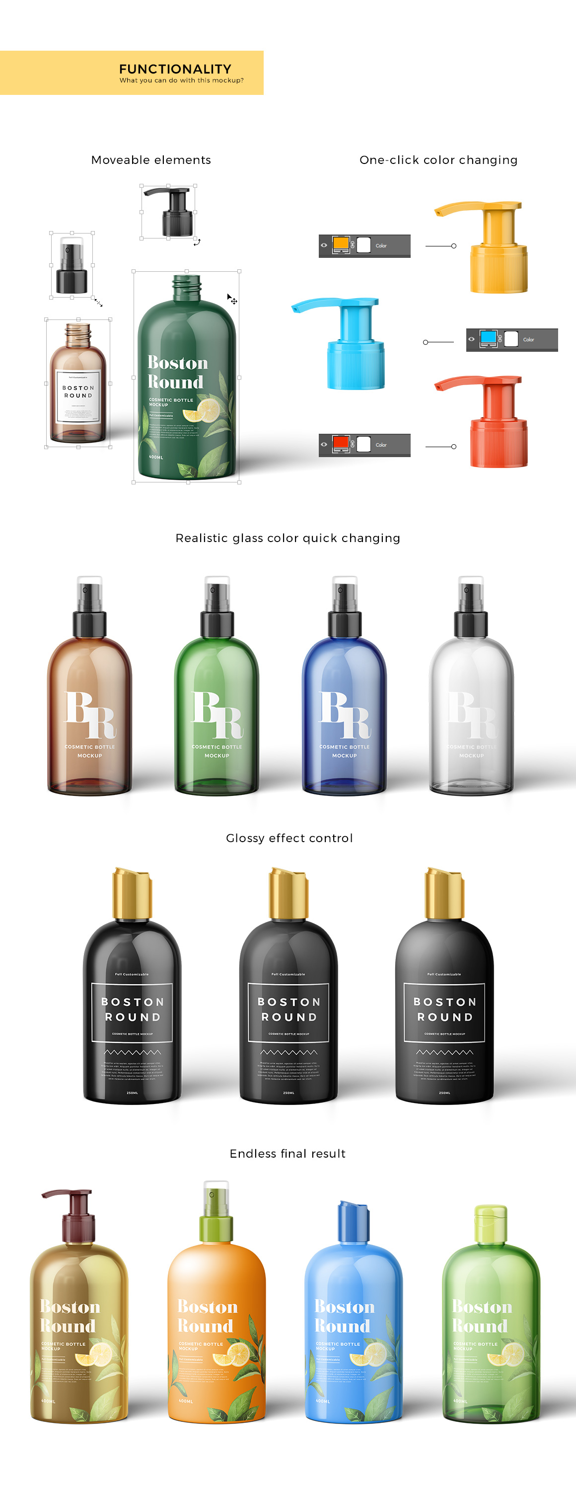 Cosmetic Bottles Mockup