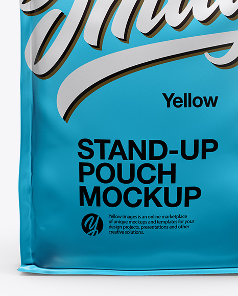 Stand Up Matte Metallic Pouch Mockup - Front View