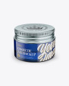 Blue Glass Cosmetic Jar - Front View (High Angle Shot)