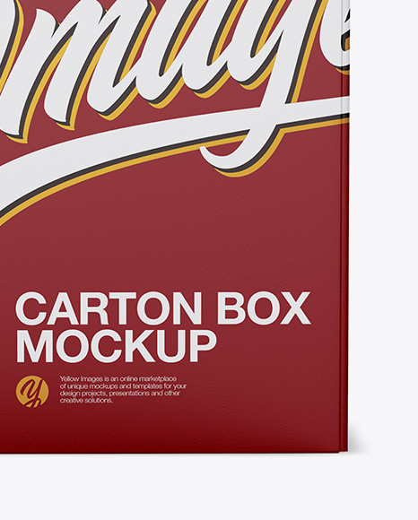 Matte Carton Box Mockup - Front View