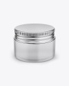 Frosted Glass Cosmetic Jar Mockup - Front View (High Angle Shot)