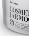 Frosted Glass Cosmetic Jar Mockup - Front View (High Angle Shot)