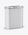 4L Closed Square Tin Can Mockup - Half Side View (High-Angle Shot)