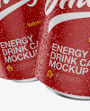 Two 330ml Aluminium Cans W/ Matte Finish & Condensation Mockup