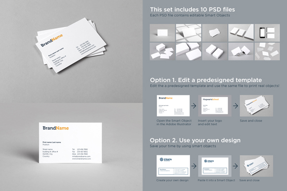 Business cards Mock-Ups + Templates