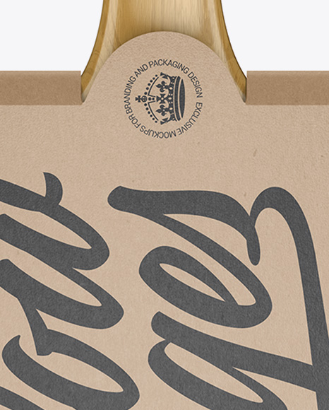 Brush With Wooden Grip & Kraft Label Mockup