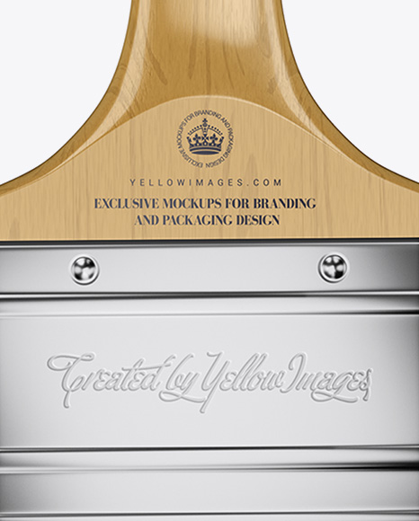 Brush With Wooden Grip & Kraft Label Mockup
