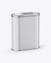 1L Closed Square Tin Can Mockup - Half Side View (High-Angle Shot)