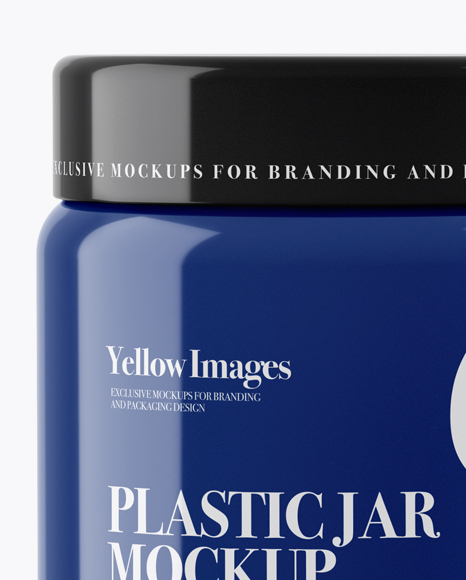 250ml Glossy Plastic Jar Mockup - Free Download Images High Quality PNG