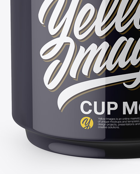 Glossy Cup Mockup - High-Angle Shot