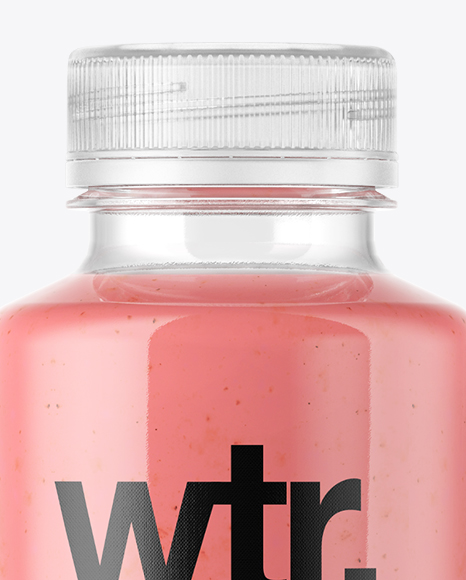 Strawberry Smoothie Bottle Mockup