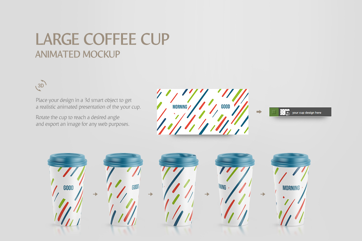 Large Coffee Cup Animated Mockup