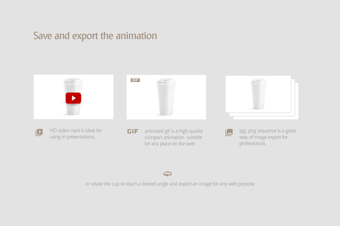 Large Coffee Cup Animated Mockup