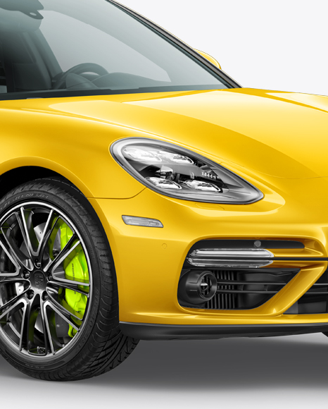 Porsche Panamera 4 E-Hybrid Mockup - Half Side view - Free Download