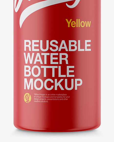 Matte Plastic Reusable Water Bottle Mockup