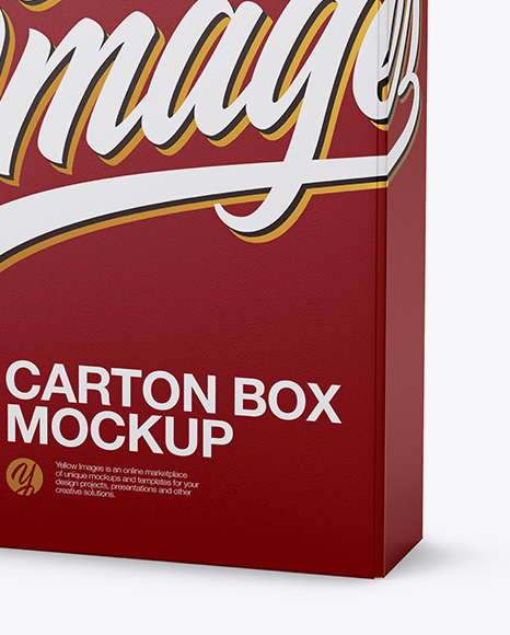 Matte Carton Box Mockup - Half Side View (High-Angle Shot)