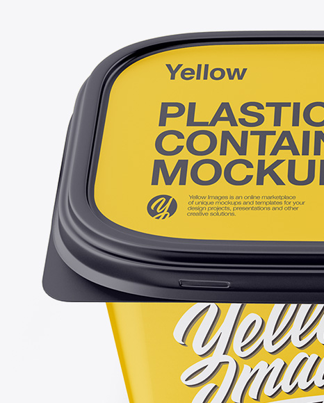 Matte Plastic Container Mockup - Front View (High-Angle Shot)