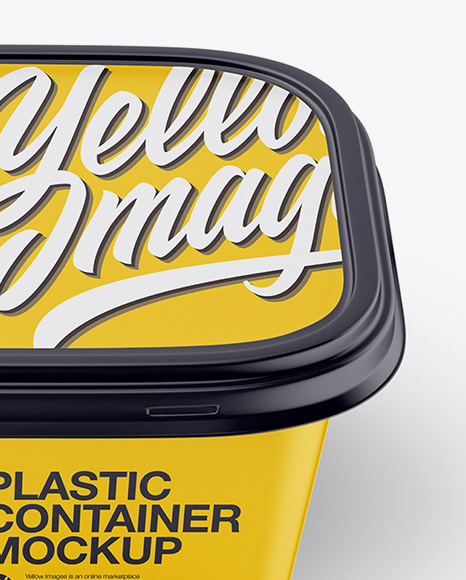 Matte Plastic Container Mockup - Front View (High-Angle Shot)