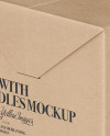 Kraft Paper Box With Handles Mockup - Half Side View