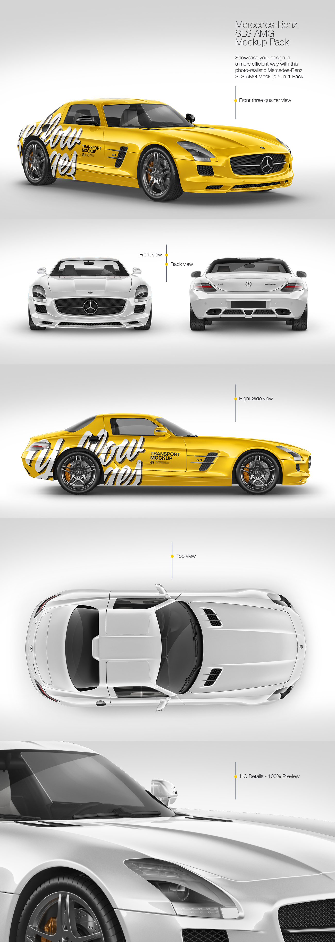 Mercedes-Benz SLS AMG Mockup Pack Mercedes-Benz SLS AMG Mockup Pack