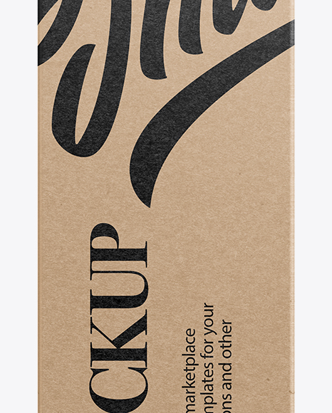 Kraft Paper Box Mockup - Front View