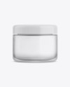 Frosted Glass Cosmetic Jar Mockup - Front View