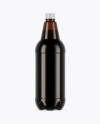 Amber PET Bottle With Stout Beer Mockup