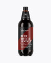 Amber PET Bottle With Stout Beer Mockup