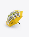 Open Double Umbrella Mockup - Half Side View