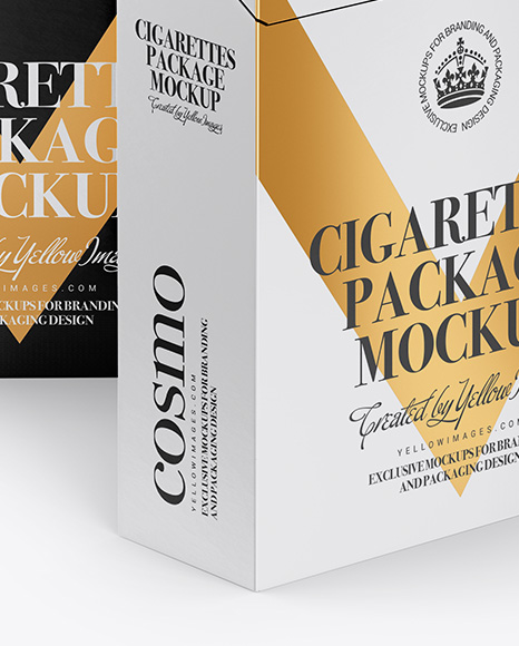 Two Flip-top Hard Cigarette Packs Mockup